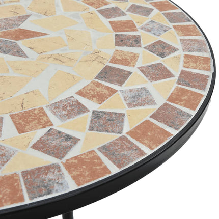 Mosaikbord terrakotta och vit järn och keramik
