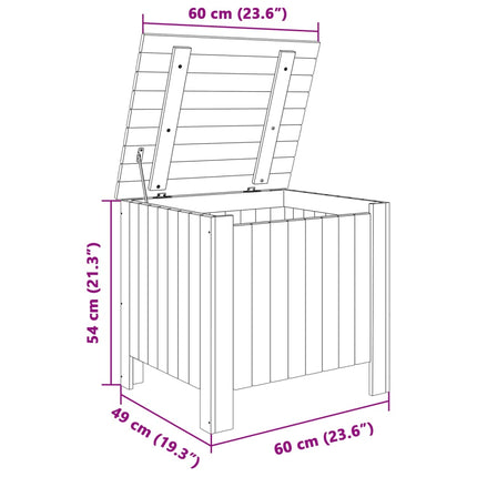 Förvaringslåda med lock RANA vit 60x49x54 cm massiv furu