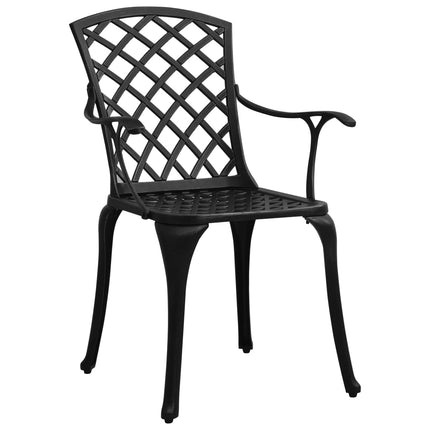 Caféstolar 6 st gjuten aluminium svart