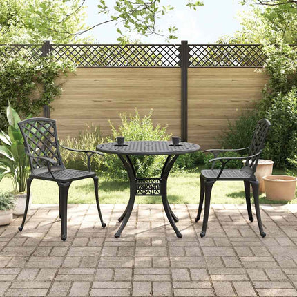 Caféset 3 delar gjuten aluminium svart