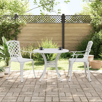Caféset 3 delar gjuten aluminium vit