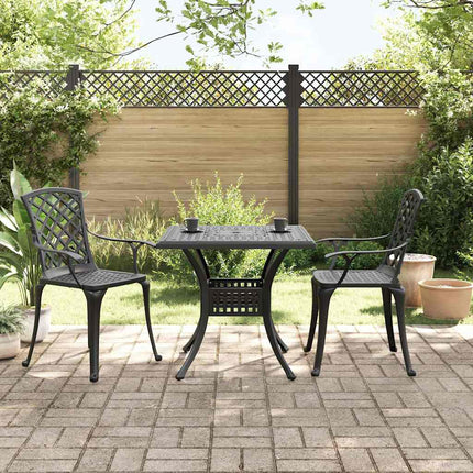 Caféset 3 delar gjuten aluminium svart
