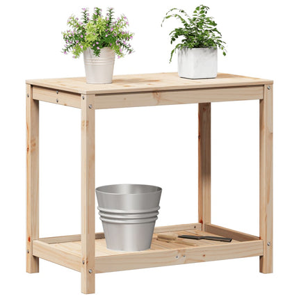 Växtbord med hylla 82,5x50x75 cm massivt furu