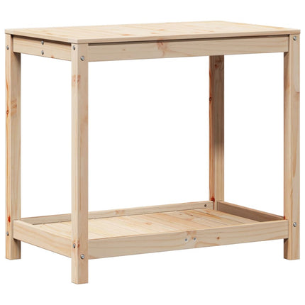 Växtbord med hylla 82,5x50x75 cm massivt furu
