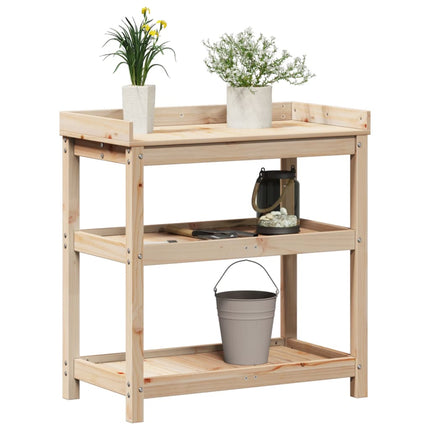 Växtbord med hylla 82,5x45x86,5 cm massiv furu