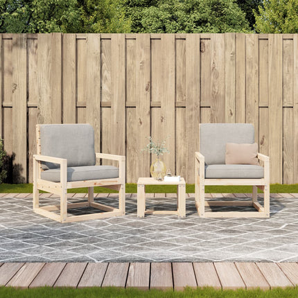 Loungegrupp 3 delar massiv furu
