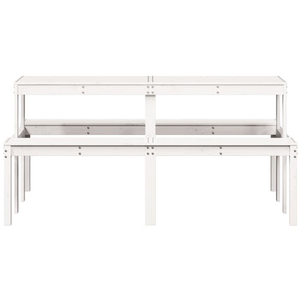 Picknickbord vit 160x134x75 cm massivt trä