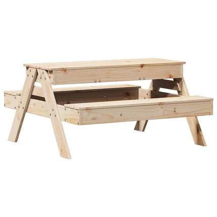 Picknickbord med sandlåda för barn massivt furu