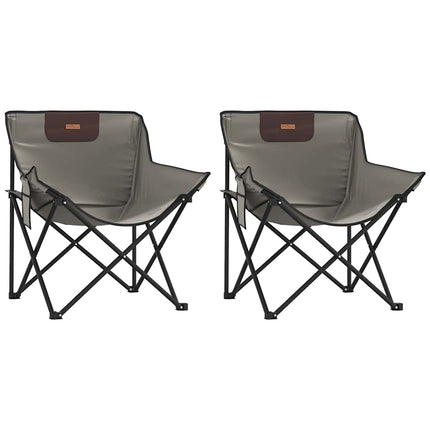 Campingstolar med ficka fällbar 2 st grå