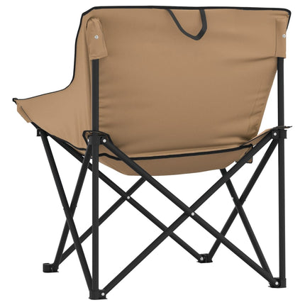 Campingstolar med ficka fällbar 2 st brun