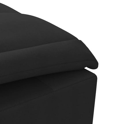 Massageschäslong med bolster svart tyg