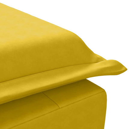 Massageschäslong med bolster gul sammet
