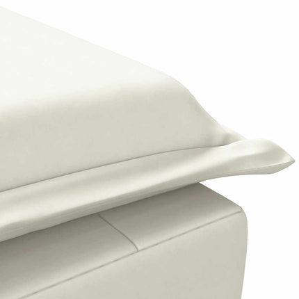 Massageschäslong med bolster gräddvit sammet