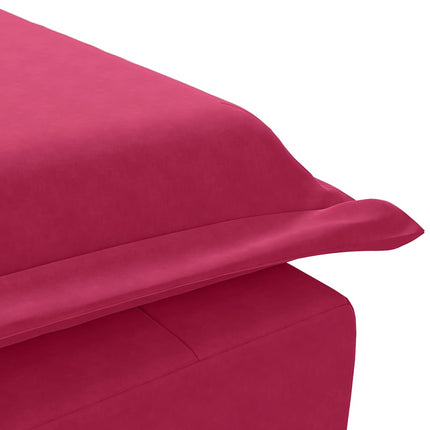 Massageschäslong med bolster vinröd sammet