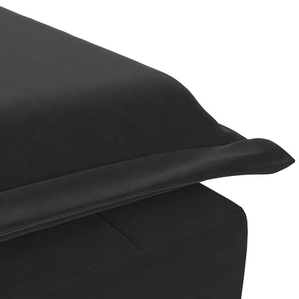 Massageschäslong med bolster svart sammet