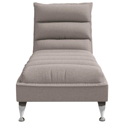 Massageschäslong med dynor taupe tyg