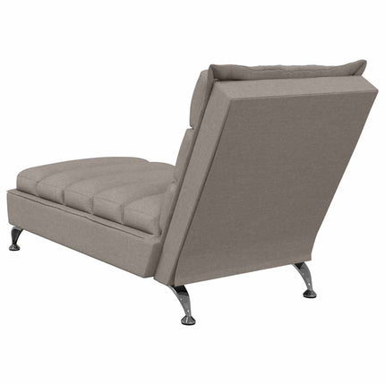 Massageschäslong med dynor taupe tyg