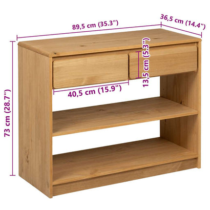Konsolbord SAUDA ek 89,5x36,5x73 cm massiv furu