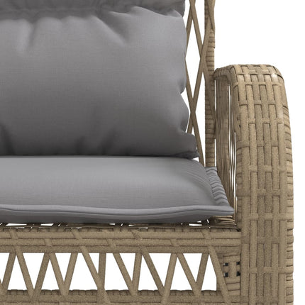 Soffgrupp för trädgård med dynor 4 delar beige konstrotting
