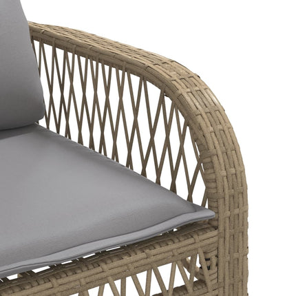 Soffgrupp för trädgård med dynor 4 delar beige konstrotting