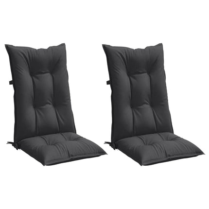 Stolsdynor högt ryggstöd 2 st melerad antracit 120x50x7 cm tyg