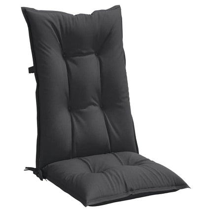 Stolsdynor högt ryggstöd 2 st melerad antracit 120x50x7 cm tyg