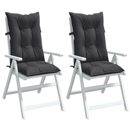 Stolsdynor högt ryggstöd 2 st melerad antracit 120x50x7 cm tyg