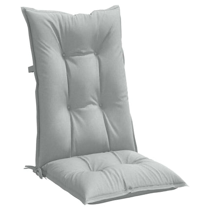 Stolsdynor högt ryggstöd 4 st melerad ljusgrå 120x50x7 cm tyg