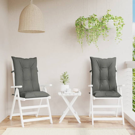 Stolsdynor högt ryggstöd 2 st melerad mörkgrå 120x50x7 cm tyg