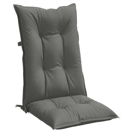 Stolsdynor högt ryggstöd 2 st melerad mörkgrå 120x50x7 cm tyg