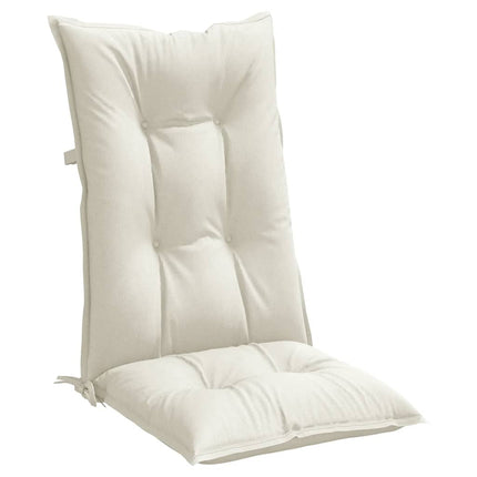 Stolsdynor högt ryggstöd 2 st melerad gräddvit 120x50x7 cm tyg