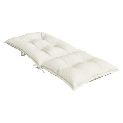 Stolsdynor högt ryggstöd 2 st melerad gräddvit 120x50x7 cm tyg
