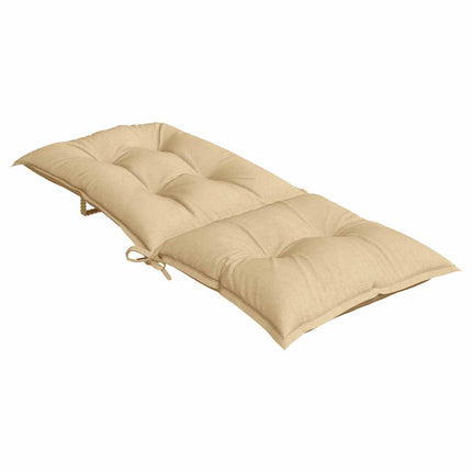 Stolsdynor högt ryggstöd 2 st melerad beige 120x50x7 cm tyg
