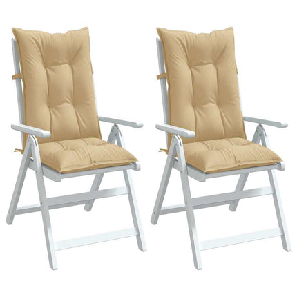 Stolsdynor högt ryggstöd 2 st melerad beige 120x50x7 cm tyg