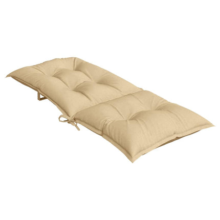 Stolsdynor högt ryggstöd 4 st melerad beige 120x50x7 cm tyg
