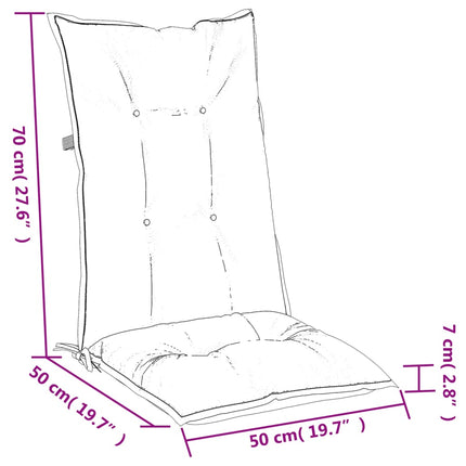 Stolsdynor högt ryggstöd 4 st melerad beige 120x50x7 cm tyg