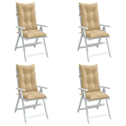 Stolsdynor högt ryggstöd 4 st melerad beige 120x50x7 cm tyg