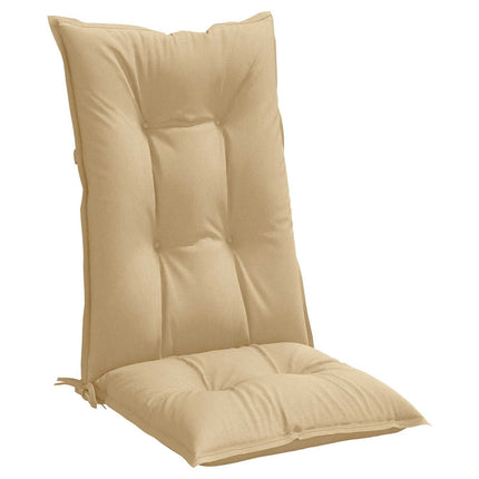 Stolsdynor högt ryggstöd 4 st melerad beige 120x50x7 cm tyg