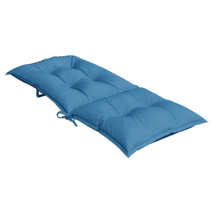 Stolsdynor högt ryggstöd 4 st melerad blå 120x50x7 cm tyg