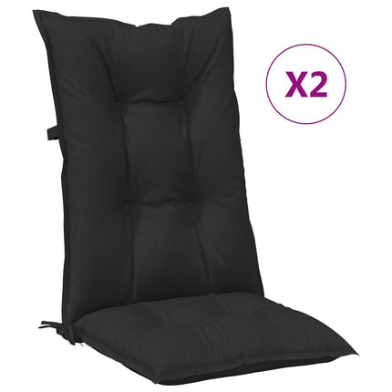 Set med Hög Rygghörn Kuddar 2 pcs Melange svart 120 x 50 x 7 cm