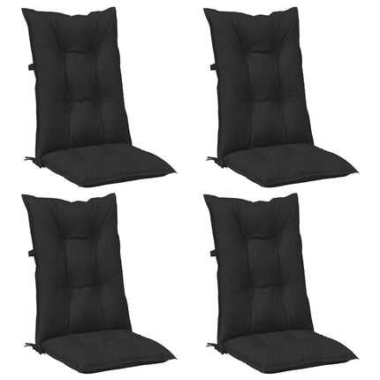 Set med Hög Rygghörn Kuddar 4 st Polyester Melange svart