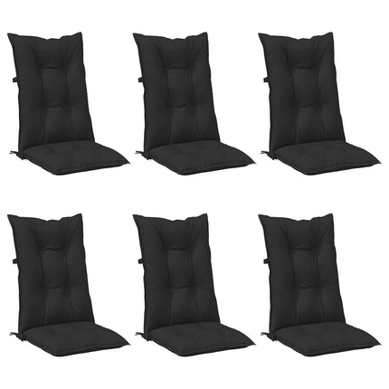 Set med Hög Rygghörn Kuddar 6 pcs Melange svart 120 x 50 x 7 cm