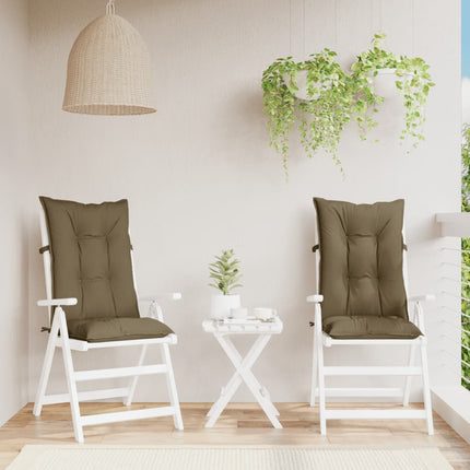 Stolsdynor högt ryggstöd 2 st melerad taupe 120x50x7 cm tyg