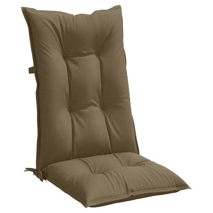 Stolsdynor högt ryggstöd 2 st melerad taupe 120x50x7 cm tyg