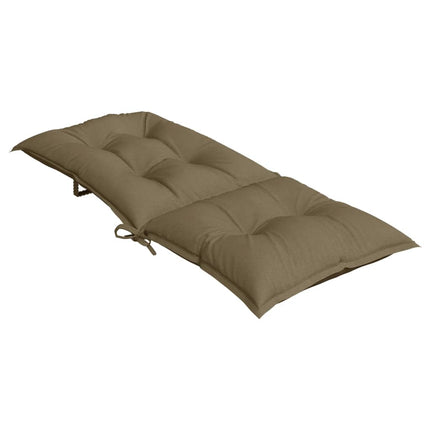 Stolsdynor högt ryggstöd 2 st melerad taupe 120x50x7 cm tyg