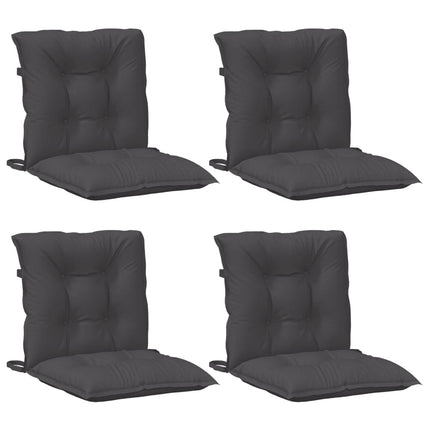 Stolsdynor lågt ryggstöd 4 st melerad antracit 100x50x7 cm tyg