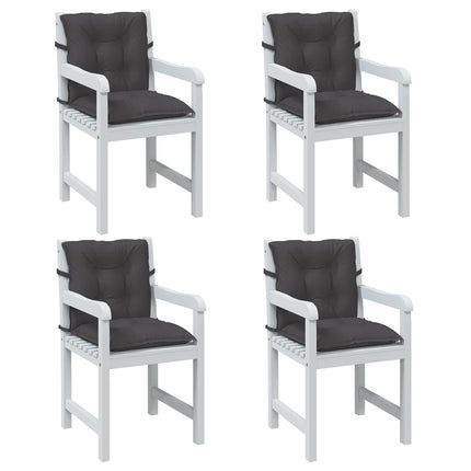 Stolsdynor lågt ryggstöd 4 st melerad antracit 100x50x7 cm tyg