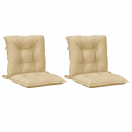 Stolsdynor lågt ryggstöd 2 st melerad beige 100x50x7 cm tyg