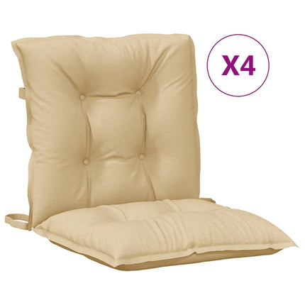Stolsdynor lågt ryggstöd 4 st melerad beige 100x50x7 cm tyg