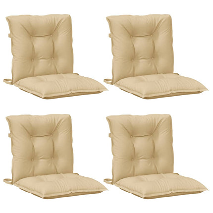 Stolsdynor lågt ryggstöd 4 st melerad beige 100x50x7 cm tyg
